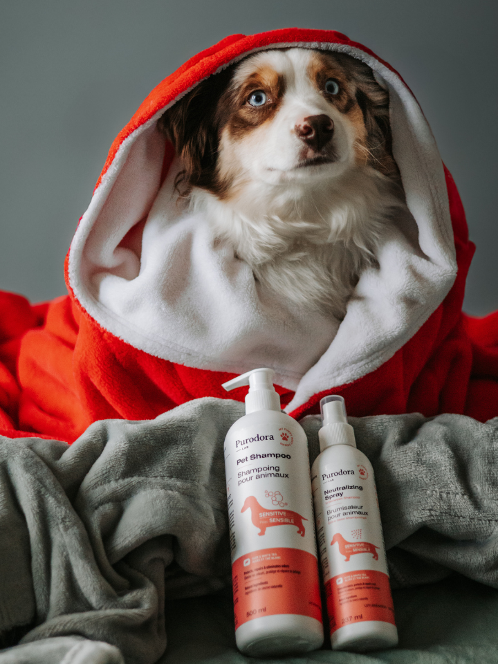 Shampoing pour animaux à la peau sensible