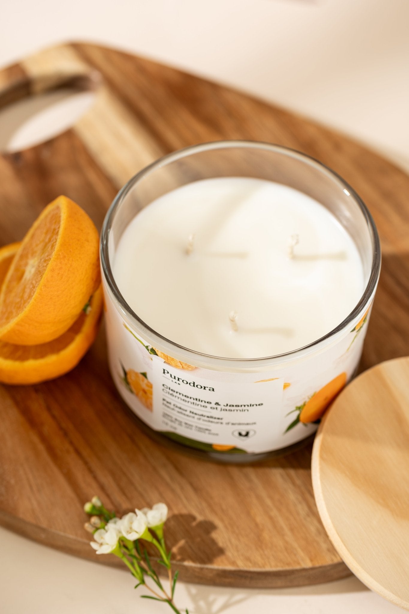 100% Soy Candle and Pet Odor Neutralizer – Clementine & Jasmine