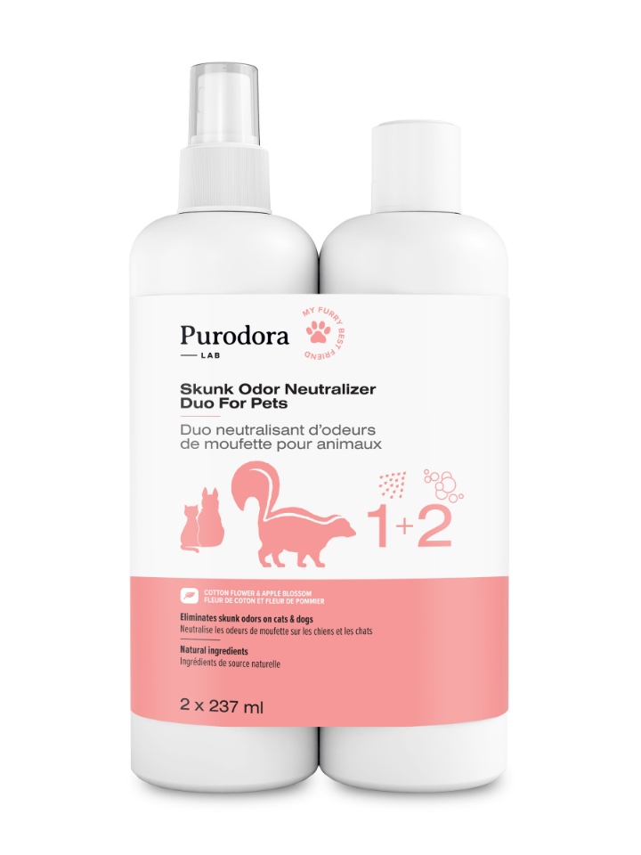 Duo neutralisant d'odeurs de moufette pour animaux