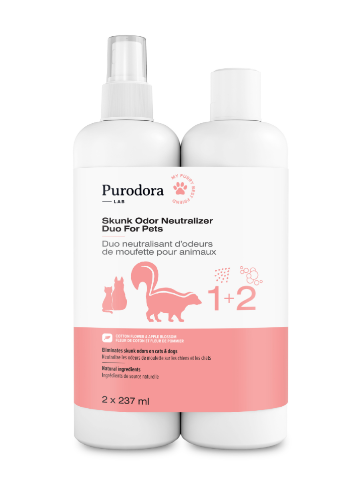 Duo neutralisant d'odeurs de moufette pour animaux