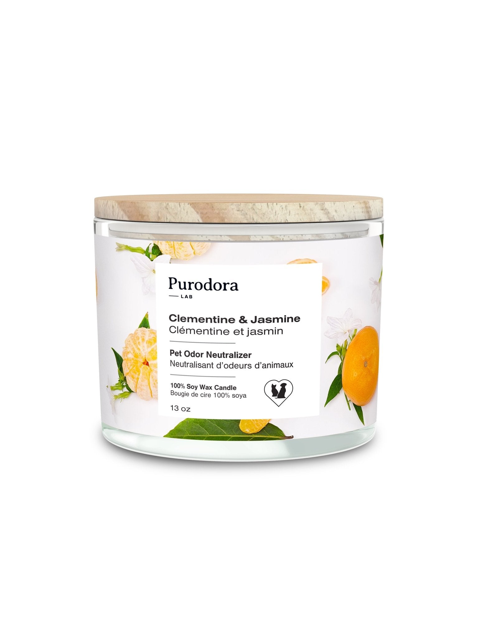 100% Soy Candle and Pet Odor Neutralizer – Clementine & Jasmine